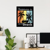 サマーバケーションハピネスはビーチ ポスター (ホームオフィス)