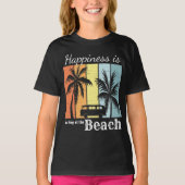 サマーバケーションハピネスはビーチ Tシャツ (正面)