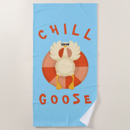 サマーバケーションビーチチルグーススイムリングブルー ビーチタオル