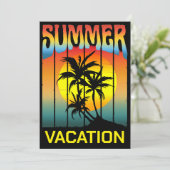 サマーバケーションビーチパームツリーサンセット 招待状 (スタンド正面)