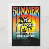 サマーバケーションビーチパームツリーサンセット 招待状 (裏面)