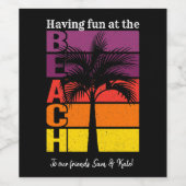 サマーバケーションヘビーズザおもしろいビーチレトロ ワインラベル (シングルラベル)