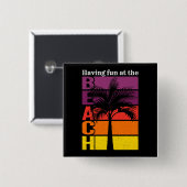 サマーバケーションヘビーズザおもしろいビーチレトロ 缶バッジ (正面&裏面)