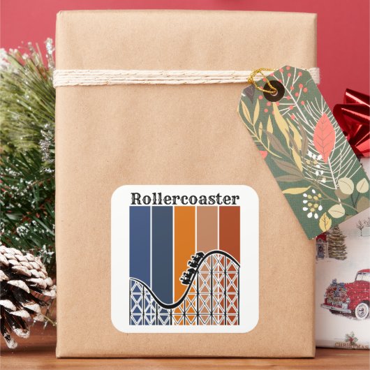 サマーバケーションライディングザローラコースターレトロ スクエアシール (クリスマス)