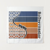 サマーバケーションライディングザローラコースターレトロ タペストリー (正面(横))