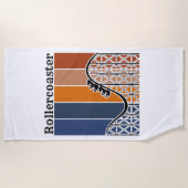 サマーバケーションライディングザローラコースターレトロ ビーチタオル (正面)