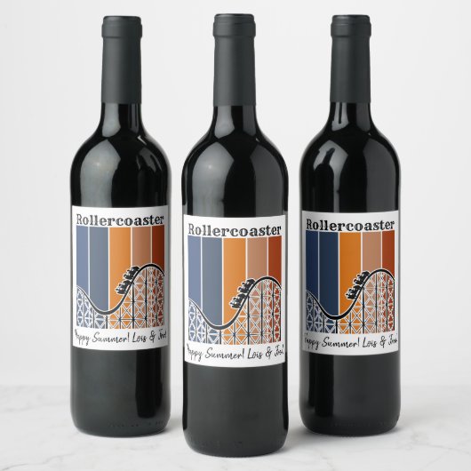 サマーバケーションライディングザローラコースターレトロ ワインラベル (ボトル)