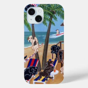 サマーバケーションラブラドール絵画ズ iPhone 15ケース