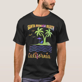 サマーバケーションレトロサンセットカリフォルニアサンタモニー Tシャツ