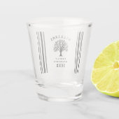 サマーバケーションロードトリップファミリー懇親会カッコいいツリー ショットグラス (裏面)