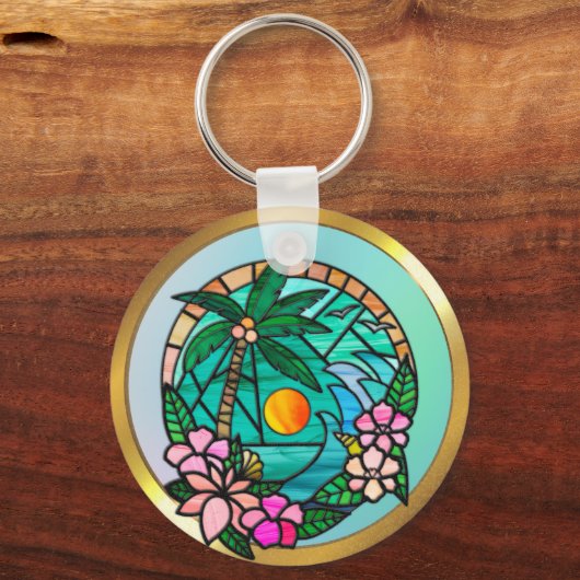 サマーバケーション海ビーチアットサンセット キーホルダー (裏面)