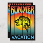 サマーバケーション魚釣り海サンセット 招待状 (正面/裏面)