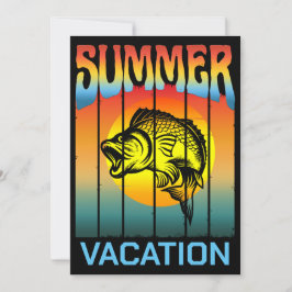 サマーバケーション魚釣り海サンセット 招待状