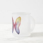 サマーバタフライアートコーヒーマグ フロストグラスマグカップ (正面右)