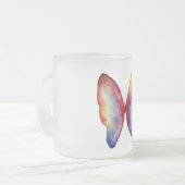 サマーバタフライアートコーヒーマグ フロストグラスマグカップ (正面左)
