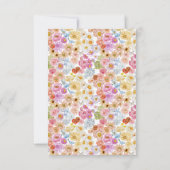 サマーバタフライフローラ開花ベビーシャワーフラット サンキューカード (裏面)