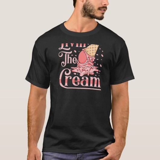 サマーバックプリントアイスクリーム1 Tシャツ (正面)