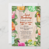サマーバックヤードカクテルパーティージョイント誕生日 招待状 (正面)