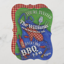 サマーバックヤードBBQパーティの招待状