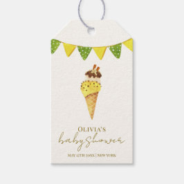 サマーバニラザスクープのアイスクリームベビーシャワー ギフトタグ