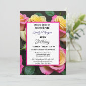 サマーバラガーデンピンクフローラ50誕生日 招待状 (スタンド正面)