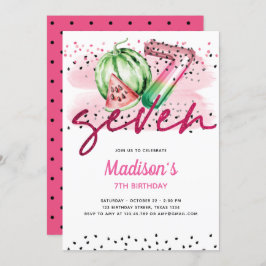 サマーバルーンレターズメロン7誕生日 招待状