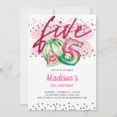 サマーバルーンレターメロンファイブ誕生日 招待状 (正面)