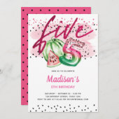 サマーバルーンレターメロンファイブ誕生日 招待状 (正面/裏面)