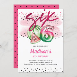 サマーバルーンレターメロン6誕生日 招待状