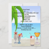 サマーバースデーパーティーカクテルトロピカルビーチ 招待状 (裏面)