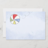 サマーバースデープールパーティービーチボール 招待状 (裏面)