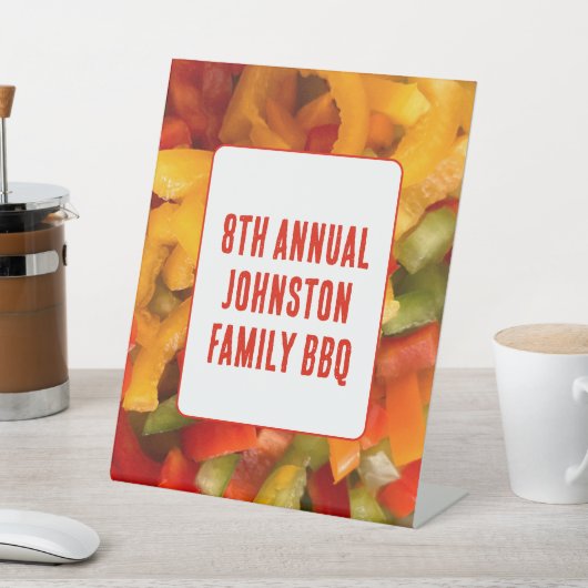 サマーバーベケ鮮やか写真BBQファミリー懇親会 台座サイン (インサイチュ)
