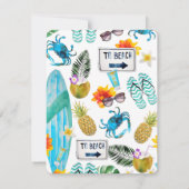 サマーパイナップルアウトドアBBQ婚約パーティ 招待状 (裏面)