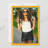 サマーパイナップルクール金ゴールドフレームSweet 16写真 招待状 (裏面)