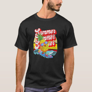 サマーパイナップルサングラスサーフィンウェーブサンセットVi Tシャツ