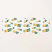 サマーパイナップルフルーツかわいいかわいい顔 ヨガマット (正面(横))