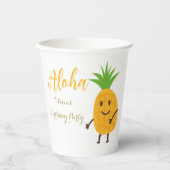 サマーパイナップル熱帯アロハ誕生日パーティー 紙コップ (正面)