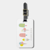 サマーパステルアイスクリーパーソナライズされたム ラゲッジタグ (正面縦)