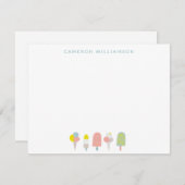 サマーパステルアイスクリーム文パーソナライズされた具 ノートカード