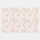サマーパステルウォーターカラーフラワーズ ラッピングペーパーシート (正面2)