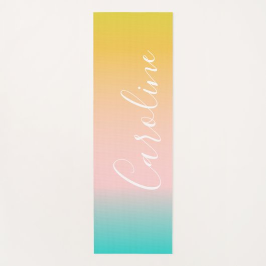 サマーパステルグラディエント |スクパーソナライズされたリプト名 ヨガマット (正面)