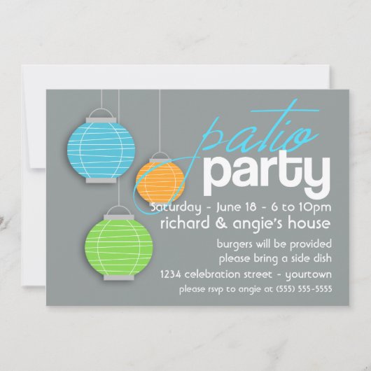 サマーパティオパーティの招待状 招待状 (正面)