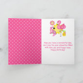 サマーパラダイスフラミンゴパロット誕生日 カード (内部)