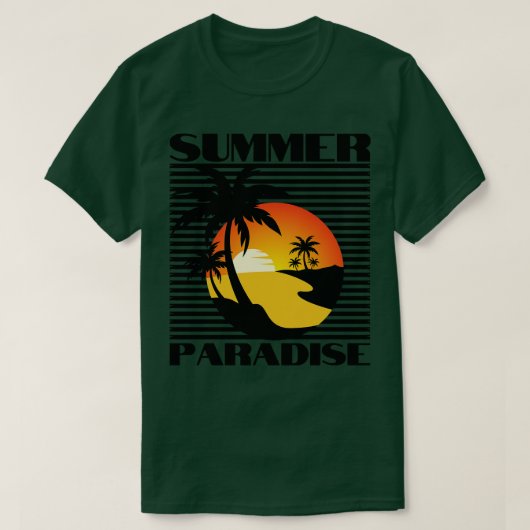 サマーパラダイス夏期おもしろい時間おもしろいサマーベア Tシャツ (デザイン正面)