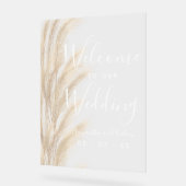 サマーパンパスグラスの水結婚色の歓迎 アクリルサイン (傾斜)