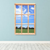 サマーパーク3Dエフェクトウィンドウビュー写真 キャンバスプリント (インサイチュ (ウッドフロア))