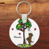 サマーパーソナライズされたウォーターおもしろいチョコレートラブラドール キーホルダー (正面)