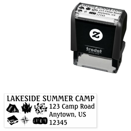 サマーパーソナライズされたキャンプキャンピングアドレススタンプ セルフインキングスタンプ (インサイチュ)