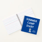 サマーパーソナライズされたキャンプ日記inブルー&キャット ノートブック (内部)