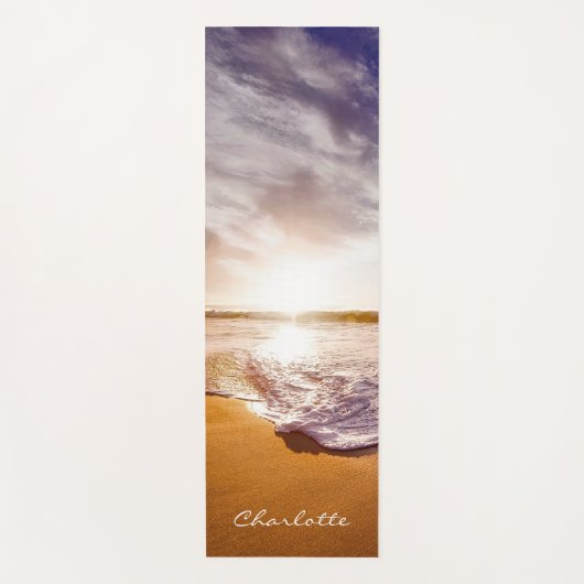 サマーパーソナライズされたサンセットビーチ ヨガマット (正面)